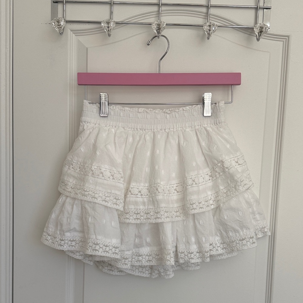 American Eagle Outfitters White Tiered Mini Skirt